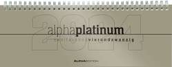 Tisch-Querkalender alpha platinum 2024 – Büro-Planer 29,7×10,5 cm – Tisch-Kalender – 1 Woche 2 Seiten – platin – Ringbindung – Alpha Edition