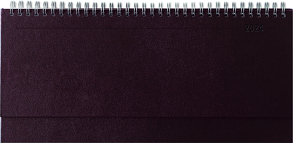Tisch-Querkalender Balacron rot 2024 – Büro-Planer 29,7×13,5 cm – mit Registerschnitt – Tisch-Kalender – verlängerte Rückwand – 1 Woche 2 Seiten