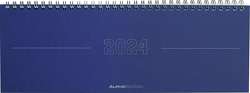 Tisch-Querkalender Papyrus Blau 2024 – Büro-Planer 29,7×10,5 cm – Tisch-Kalender – 1 Woche 2 Seiten – Ringbindung – Alpha Edition
