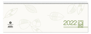 Tischquerkalender Giganta XXL Recycling 2022 – 42,2×14,8 cm – 1 Woche auf 2 Seiten – Bürokalender – Stundeneinteilung 7 – 22 Uhr – 126-0700