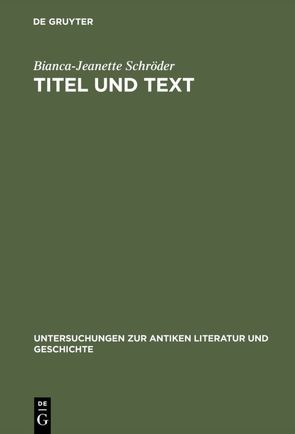 Titel und Text von Schröder,  Bianca-Jeanette