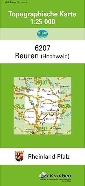 TK25 6207 Beuren (Hochwald) von Landesamt für Vermessung und Geobasisinformation Rheinland-Pfalz