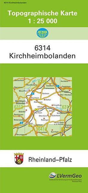 TK25 6314 Kirchheimbolanden von Landesamt für Vermessung und Geobasisinformation Rheinland-Pfalz