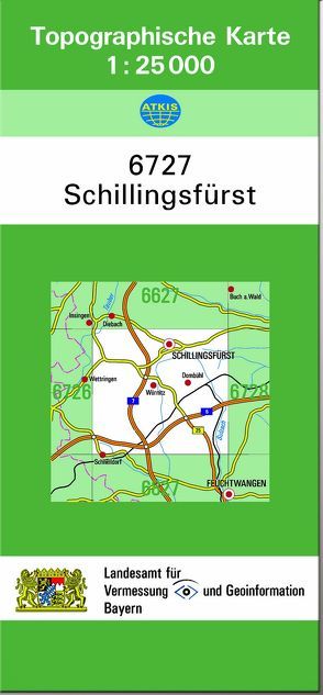 TK25 6727 Schillingsfürst von Landesamt für Digitalisierung,  Breitband und Vermessung,  Bayern