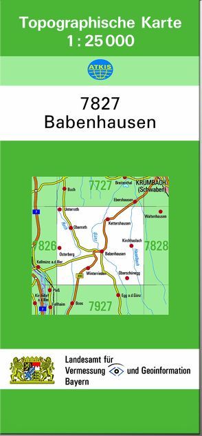 TK25 7827 Babenhausen von Landesamt für Digitalisierung,  Breitband und Vermessung,  Bayern