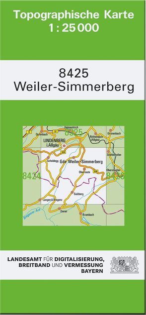 TK25 8425 Weiler-Simmerberg von Landesamt für Digitalisierung,  Breitband und Vermessung,  Bayern