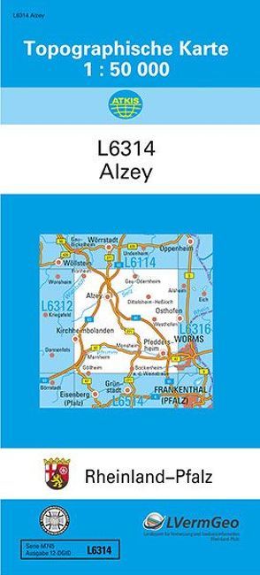TK50 L6314 Alzey von Landesamt für Vermessung und Geobasisinformation Rheinland-Pfalz