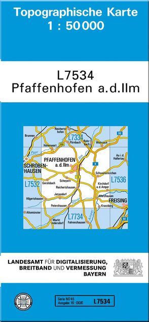 TK50 L7534 Pfaffenhofen a.d.Ilm von Landesamt für Digitalisierung,  Breitband und Vermessung,  Bayern
