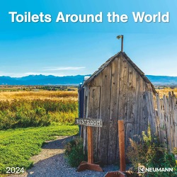 Toilets Around the World 2024 – Wand-Kalender – Broschüren-Kalender – 30×30 – 30×60 geöffnet – Toiletten-Kalender