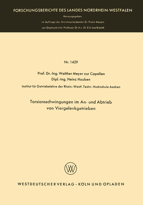 Torsionsschwingungen im An- und Abtrieb von Viergelenkgetrieben von Meyer zur Capellen,  Walther