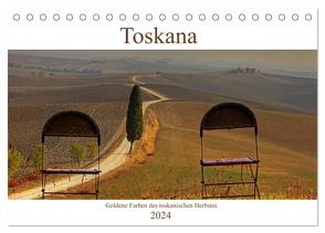 Toskana – Goldene Farben des toskanischen Herbstes (Tischkalender 2024 DIN A5 quer), CALVENDO Monatskalender von Kruse,  Joana