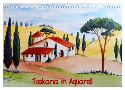 Toskana in Aquarell (Tischkalender 2024 DIN A5 quer), CALVENDO Monatskalender von Huwer,  Christine