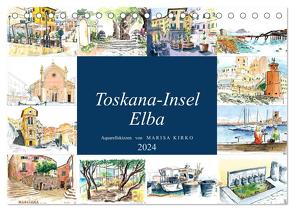 Toskana-Insel Elba – Aquarellskizzen (Tischkalender 2024 DIN A5 quer), CALVENDO Monatskalender von Kirko,  Marisa