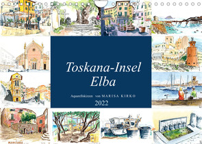 Toskana-Insel Elba – Aquarellskizzen (Wandkalender 2022 DIN A4 quer) von Kirko,  Marisa