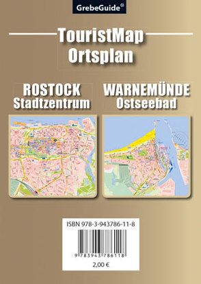 TouristMap / Ortsplan Rostock-Stadtzentrum – Warnemünde Ostseebad von Grebe,  Ulrich