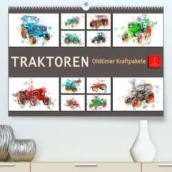 Traktoren Oldtimer Kraftpakete (Premium, hochwertiger DIN A2 Wandkalender 2023, Kunstdruck in Hochglanz) von Roder,  Peter
