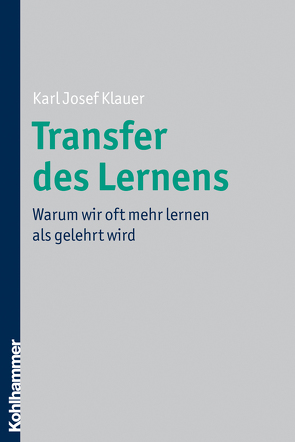 Transfer des Lernens von Klauer,  Karl-Josef