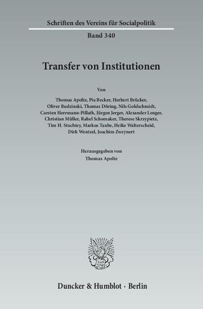 Transfer von Institutionen. von Apolte,  Thomas
