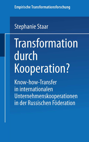 Transformation durch Kooperation? von Staar,  Stephanie