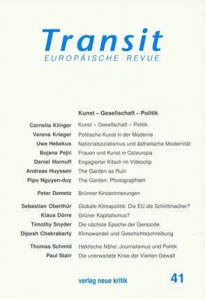 Transit 41 von Hebekus,  Uwe, Klinger,  Cornelia, Krieger,  Verena, Michalski,  Krzysztof