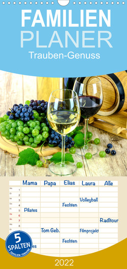 Familienplaner Trauben-Genuss. Aromatische Weintrauben und süße Tafeltrauben (Wandkalender 2022 , 21 cm x 45 cm, hoch) von Hurley,  Rose