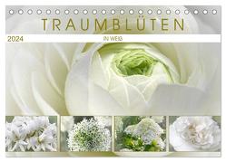 Traumblüten in Weiß (Tischkalender 2024 DIN A5 quer), CALVENDO Monatskalender von Cross,  Martina