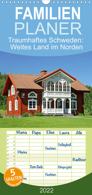 Familienplaner Traumhaftes Schweden: Weites Land im Norden (Wandkalender 2022 , 21 cm x 45 cm, hoch) von CALVENDO