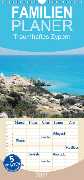 Traumhaftes Zypern – Familienplaner hoch (Wandkalender 2021 , 21 cm x 45 cm, hoch) von Fehske-Egbers,  Iris, Rosenkatzen-Fotografie