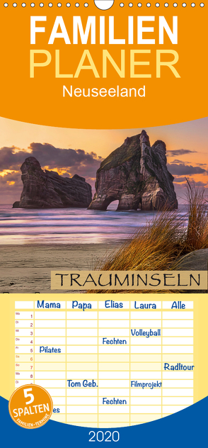 Trauminseln Neuseeland – Familienplaner hoch (Wandkalender 2020 , 21 cm x 45 cm, hoch) von Pappon,  Stefanie