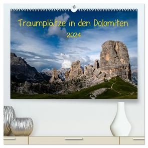 Traumplätze in den Dolomiten (hochwertiger Premium Wandkalender 2024 DIN A2 quer), Kunstdruck in Hochglanz von Jordan,  Sonja