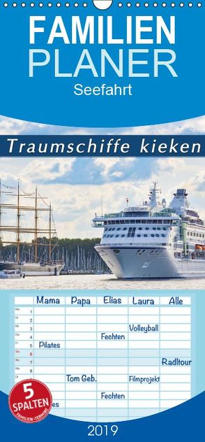 Traumschiffe kieken – Familienplaner hoch (Wandkalender 2019 , 21 cm x 45 cm, hoch) von Kulartz,  Rainer, Plett,  Lisa