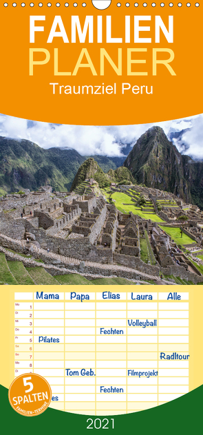 Traumziel Peru – Familienplaner hoch (Wandkalender 2021 , 21 cm x 45 cm, hoch) von Junio,  Michele
