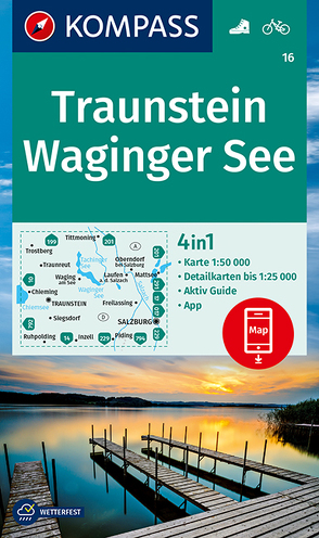 KOMPASS Wanderkarte 16 Traunstein, Waginger See 1:50.000 von KOMPASS-Karten GmbH