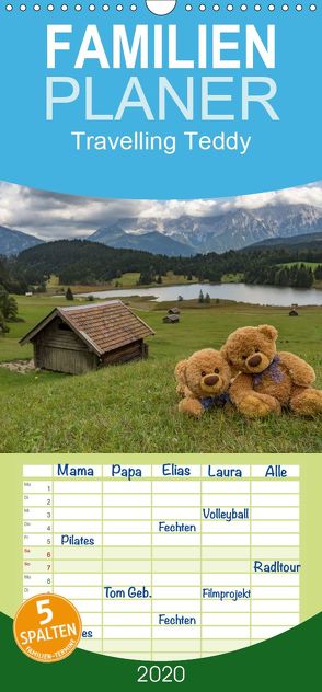 Travelling Teddy – Familienplaner hoch (Wandkalender 2020 , 21 cm x 45 cm, hoch) von C-K-Images