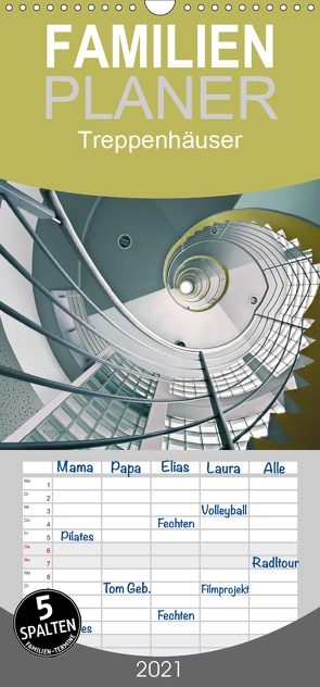 Treppenhäuser – architektonische Kunstwerke – Familienplaner hoch (Wandkalender 2021 , 21 cm x 45 cm, hoch) von Will,  Thomas