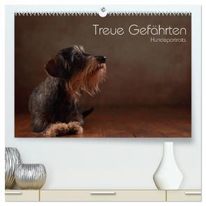 Treue Gefährten – Hundeportraits (hochwertiger Premium Wandkalender 2024 DIN A2 quer), Kunstdruck in Hochglanz von Behr,  Jana