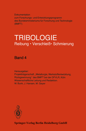 Tribologie von Bunk,  W., Geyer,  M., Hansen,  J.