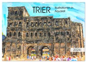 Trier – Illustrationen in Aquarell (Wandkalender 2024 DIN A2 quer), CALVENDO Monatskalender von Frost,  Anja