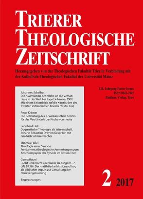 Trierer Theologische Zeitschrift von Theologische Fakultät in Verbindung mit der Katholisch-Theologischen Fakultät der Universität Mainz