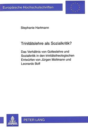 Trinitätslehre als Sozialkritik? von Hartmann,  Stephanie