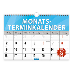 Trötsch Monatsterminer Monatsterminkalender 2024 – mit Wire-O-Bindung von Trötsch Verlag GmbH & Co. KG