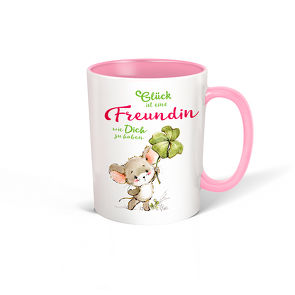 Trötsch Tasse Glück Freundin weiß rosa von Trötsch Verlag GmbH & Co. KG