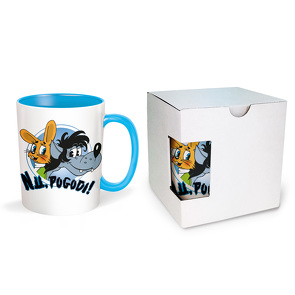 Trötsch Tasse Hase & Wolf Nu pogodi Nu pagadi Keramiktasse weiß/blau von Trötsch Verlag