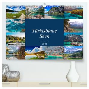Türkisblaue Seen (hochwertiger Premium Wandkalender 2024 DIN A2 quer), Kunstdruck in Hochglanz von Goldbach,  Alexandra