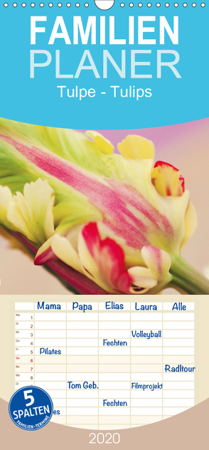 Tulpe – Familienplaner hoch (Wandkalender 2020 , 21 cm x 45 cm, hoch) von JUSTART