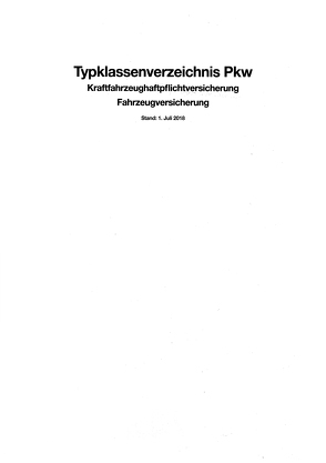 Typklassenverzeichnis Pkw 2018 von GDV Dienstleistungs GmbH