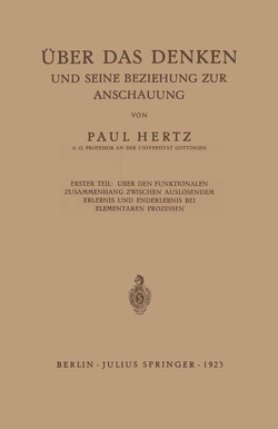 Über das Denken und Seine Beziehung zur Anschauung von Hertz,  Paul