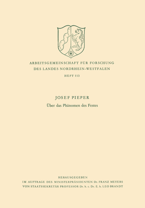 Über das Phänomen des Festes von Pieper,  Josef