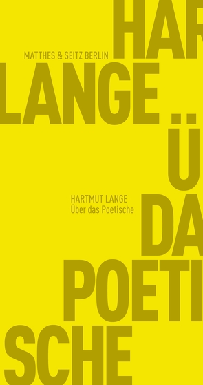 Über das Poetische von Lange,  Hartmut