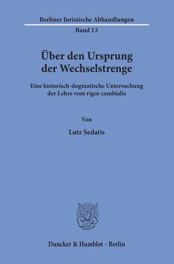 Über den Ursprung der Wechselstrenge. von Sedatis,  Lutz